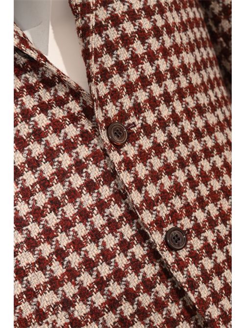 Giacca monopetto in lana pied de poule rosso e bianco SARTORIO NAPOLI | SG1250 SS058106000